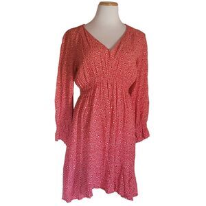 Maeve Anthropologie Ditsy Floral Lightweight Long Sleeve V Neck Dress MP